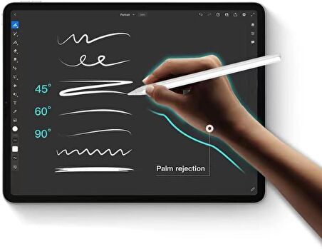 iPad ile Uyumlu Manyetik Çizim Kalemi Profesyonel Palm Rejection Avuç içi Reddetme Eğim Algılamalı Magnetic Şarjlı Açıklamada Uyumlu Modelleri İnceleyiniz (Pencil 9 Hassas Uçlu)