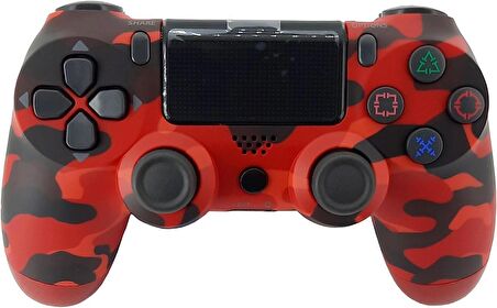 Coverzone Ps4 Doubleshock ile Uyumlu Kablosuz Analog Oyun Kolu Kamuflaj Desenli Coverzone Ps4 ile Uyumlu Wireless Kontrol Doubleshock (Kırmızı)