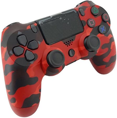 Coverzone Ps4 Doubleshock ile Uyumlu Kablosuz Analog Oyun Kolu Kamuflaj Desenli Coverzone Ps4 ile Uyumlu Wireless Kontrol Doubleshock (Kırmızı)