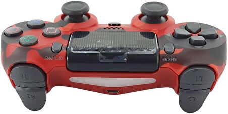 Coverzone Ps4 Doubleshock ile Uyumlu Kablosuz Analog Oyun Kolu Kamuflaj Desenli Coverzone Ps4 ile Uyumlu Wireless Kontrol Doubleshock (Kırmızı)