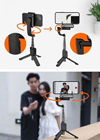 Coverzone Akıllı Telefonlar İçin Gimbal Stabilizator Ultra Hafif 195 Gram Dahili Batarya 460 mAh 360 Derece Dönebilen Başlık Android ve iPhone Katlanabilir Video Kaydı için Sabitleyici isteady Q