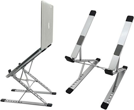 Coverzone Kaliteli Tok Alüminyum Dizüstü Bilgisayar Notebook Standı Yüksekliği Ayarlanabilir 30cm Maksimum Yükseklik Stand Taşınabilir Yükseltici MacBook Uyumlu Tüm Dizüstü Bilgisayar 10-16 inç N8