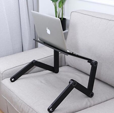 Coverzone Laptop Stand Katlanır Ayarlanabilir Hem Masa Hem Bilgisayar Kanepe Masası Tablet Notebook Kitap Dizüstü Bilgisayar Ve Kitap için 360 Derece Döner