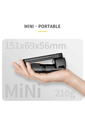 Akıllı Telefonlar İçin Gimbal Stabilizator Kendinden Işıklı 360 Derece Dönebilen Başlık L09