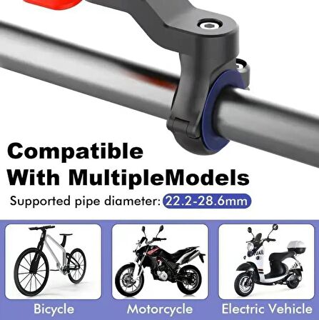 Coverzone Bisiklet Motosiklet ve Scooter için Gidon Uyumlu Telefon Tutucu 4.7-7.2 Modellere Uyumlu Kolay Kurulum ve Kullanım HL-143A