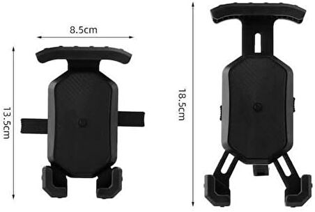 Coverzone Bisiklet Motosiklet ve Scooter için Gidon Borusuna Uyumlu Telefon Tutucu 4.5-7.2 Modellere Uyumlu Kolay Kurulum ve Kullanım B-551-BY