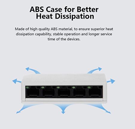 Coverzone Ethernet 5 Port Switch Hub Network Ağ Anahtarı 10/100MBPS LV-SW05