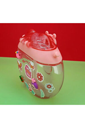 Su Matarası Askılı Suluk Renkli Desenli Karakter Çocuklara Özel Taşıması Kolay Okulda Kullanım CRK1