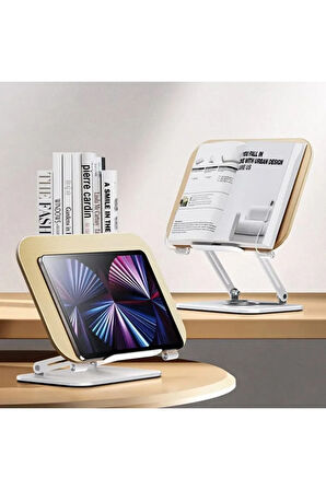 Profesyonel Kitap Okuma Tablet Tutucu Ders Çalışma Sunum Standı 360° Dönebilen A Kalite