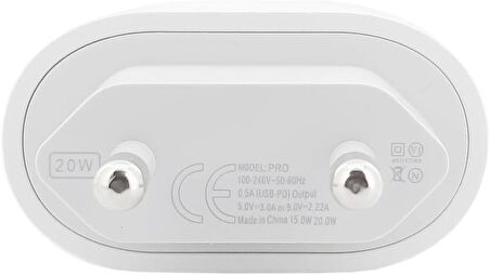 Coverzone Proda 20W Type-C to Type-C Hızlı Şarj Adaptörü PD Güç Şarj Cihazı Galaxy S23 Ultra ve Xiaomi 13 Pro Uyumlu Şarj Cihazı için Duvar Seyahati Şarj Kafa PRD-87C
