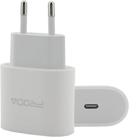 Coverzone Proda 20W Type-C to Type-C Hızlı Şarj Adaptörü PD Güç Şarj Cihazı Galaxy S23 Ultra ve Xiaomi 13 Pro Uyumlu Şarj Cihazı için Duvar Seyahati Şarj Kafa PRD-87C