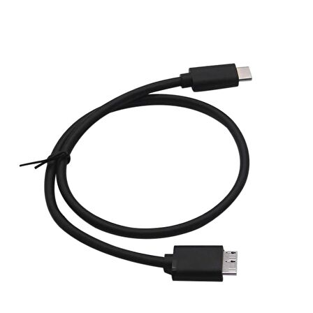 Coverzone Type C to Micro B 3.0 Kablo 1 Metre Siyah Renk Hızlı Veri Aktarım Kablosu Micro B Harici Harddisk Kablosu