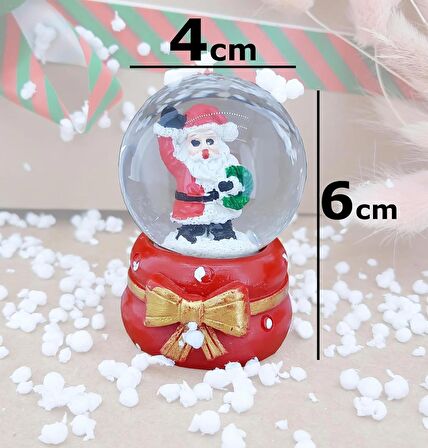 Coverzone Noel Baba Masaüstü Cam Küre Aydınlatma Dekoratif Hediyelik Yılbaşı veya Doğum Günlerine Özel Tasarım 6cm x 4cm No:8 [Enerji Sınıfı A]