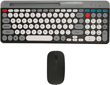 Coverzone Kablosuz Klavye ve RGB Mouse Set 2.4G Bluetooth Lithium Batarya Taşınabilir Hafif ve İnce Tasarım ZYG-806