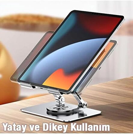 Coverzone Kaliteli Tok Alüminyum Alaşım Profesyonel Tablet Standı 360 Derece Döner Ayarlanabilir Kompak ve KullanIşlı 11 ila 16 inç Arası Tabletlere Uygun 17cm x 13cm Bracket Z18