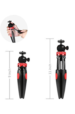 Tripod Modern Tarasım 3 Ayak Mini Kamera ve Telefon Tripodu + Döner Başlık Telefon Tutucu FSD004