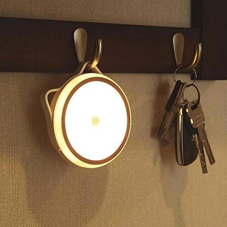 Coverzone Hareket Sensörlü LED Masa Dolap Oda Gece Lambası Kablosuz Yuvarlak Kamp ve Balıkçılık için Uygun Type-C Şarjlı Harekete Duyarlı Şık Ve Kullanışlı Aydınlatma JLP-2186 Sarı (Sarı) [Enerji Sınıfı A]