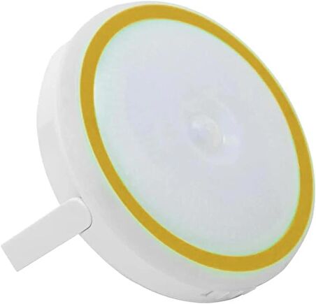 Coverzone Hareket Sensörlü LED Masa Dolap Oda Gece Lambası Kablosuz Yuvarlak Kamp ve Balıkçılık için Uygun Type-C Şarjlı Harekete Duyarlı Şık Ve Kullanışlı Aydınlatma JLP-2186 Sarı (Sarı) [Enerji Sınıfı A]