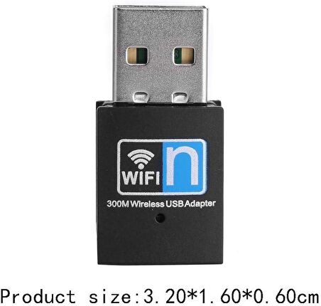 AC - Wifi 5 2.4 GHZ 300 Mbps Mini Usb Wireless Kablosuz Wifi Ap Adaptörü Dongle Wlan Alıcı