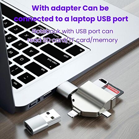 OTG 7 in 1 Lightning Type C USB Micro USB Hafıza Kart Reader Okuyucu Ios iPhone Android Flash Driver