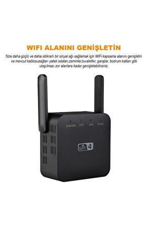 Kablosuz AP Repeater Wps Router 300 Mbps Wifi Sinyal Yaklaştırıcı Güçlendirici Menzil Genişletici