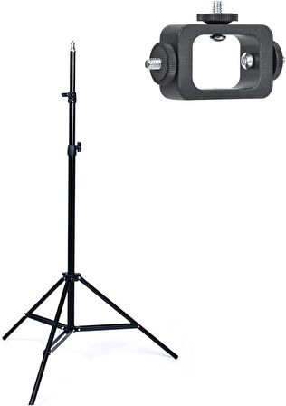 Coverzone Cep Telefonu Montaj Adaptörü, Canlı Yayın/Fotoğrafçılık Işık Yayıncı Için Vidalı Evrensel Cep Telefonu Tutucu, Cep Telefonu için Tripod (O-STD1 Montaj Adaptörü + Tripod)