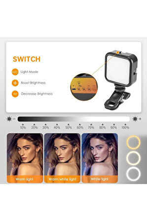 Cep Telefonu Dolgu Işığı, Canlı Yayın Için Mini Taşınabilir Kısılabilir Yüksek Parlaklık AY-83