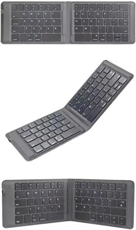 Coverzone Mini İnce Katlanabilir Bluetooth Klavye Taşınabilir iPhone iPad Mac Android Windows iOS için İngilizce Q Keyboard Siyah ZR672