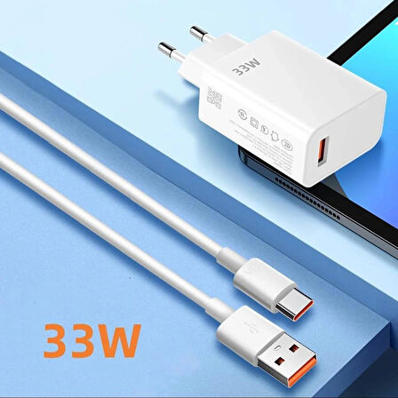 Coverzone USB C Kablolu Hızlı Duvar Şarj Cihazı USB Çıkışlı Tablet ve Telefon Şarj Aleti Fast Charge Wall Charger USB Şarj Başlığı TRW420-33W