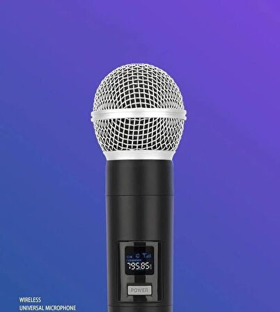 Coverzone Kablosuz Karaoke Mikrofonu 6.35mm Amfi Hoparlör İçin 600 Hz ila 800 KHz Çok Amaçlı Tak ve Çalıştır WN06 (Ciftli-WN-06)