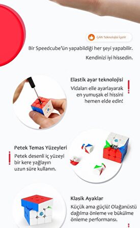 GAN 330 Anahtarlık Rubik Küp Zeka Küpü Paskalya Yumurta Sürümü 3x3 Türkiye Resmi Satıcısı