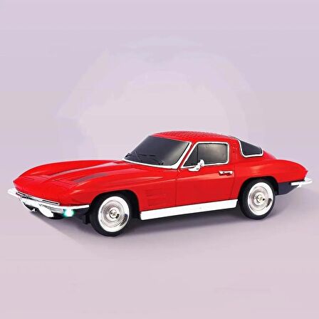 Coverzone Kablosuz Hoparlör Bluetooth Retro Ride 1963 Chevrolet Corvette Klasik Araba Görünümlü Hoparlör ve FM Radyo USB SD AUX Girişli WS-1969 (Kırmızı)