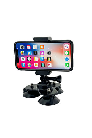 Tripod Vantuz Tutucu Araç İçi Telefon Aksiyon Kamera Tutucu Sunroof ABS Üç Katlı Vantuzlu Holder