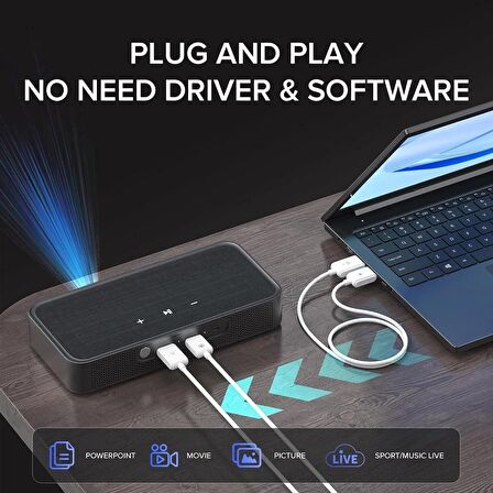 Coverzone Wireless HDMI Kablosu Notebook veya Laptop Görüntü Aktarım Kablosu 1080p Tak Çalıştır Kullanımı Kolay 60Fps Dizüstü Bilgisayarlardan, HDTV/projektörlere Video ve Ses Projeksiyonu için MATE2