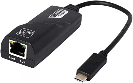 Coverzone Type-C Ethernet Adaptör 1000 mbps Gigabit LAN Type-C to Ethernet Çevirici Type-C to RJ45 Çevirici (NRT-1049)
