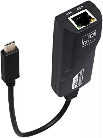Coverzone Type-C Ethernet Adaptör 1000 mbps Gigabit LAN Type-C to Ethernet Çevirici Type-C to RJ45 Çevirici (NRT-1049)