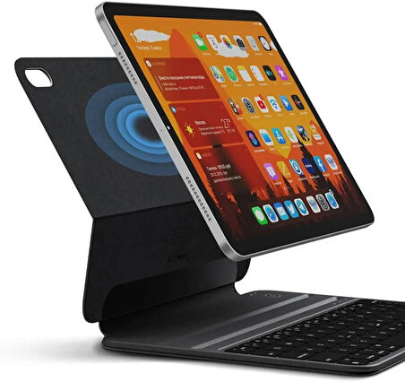 Coverzone iPad 10. Nesil (2022) 10.9 inch ile Uyumlu A2757 A2777 A2696 Case Magic Keyboard Folio Utra Slim Klavyeli Tablet Kılıfı KB22