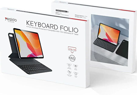 Coverzone iPad 10. Nesil (2022) 10.9 inch ile Uyumlu A2757 A2777 A2696 Case Magic Keyboard Folio Utra Slim Klavyeli Tablet Kılıfı KB22