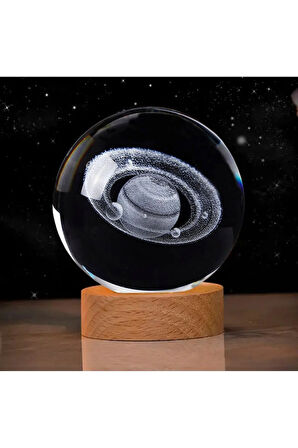 Cam Küre Işıklı Masaüstü Aydınlatma Oda Ve Salon Gece Lambası Dekoratif 6cm X 6cm