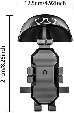 Coverzone Bisiklet Motosiklet ve Scooter için Gidon Uyumlu Telefon Tutucu Orjinal Malzeme Yüksek Kalite Güneşlik Tasarımlı Universal Modellere Uyumlu Kolay Kurulum (ZR729 - Gidon Tutucu)