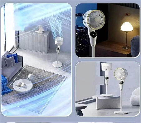 Coverzone 90cm Ultra Sessiz Ayaklı Vantilatör Uzaktan Kumandalı 360 Derece Dönüş, Dijital Ekranlı Ayarlanabilir 3 Farklı Boy Masaüstü Veya Zeminde Kullanım CVR-MX45 (Beyaz)