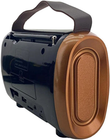 Coverzone Retro Radyo Taşınabilir Bluetooth Speaker Ve Hoparlör Klasik Antika Tarzı İç ve Dış Mekan Multiband USB Girişli Dekoratif Klasik Radyo M-1938BT Siyah