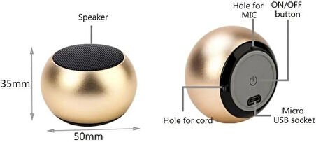 Coverzone Taşınabilir Bluetooth Speaker Mini Kablosuz Hoparlör Seyahatlerde Bisiklet Sürüşleri ve Doğa Gezilerinde Kullanıma Uygun M3 Silver