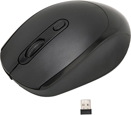 Coverzone Kablosuz Mouse USB Dongle Bağlantı Dizüstü Bilgisayar ve Pc ile Uyumlu 1200 DPI, Şarjlı Bilgisayar Faresi G02 Siyah