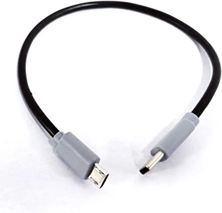 Coverzone Type-C to Mikro USB Kablosu, USB Tip C - Mikro B OTG Kablosu Erkek - Erkek Şarj Veri İletimi, 30 Santimetre Kablo (ZR796-30cm Kablo)
