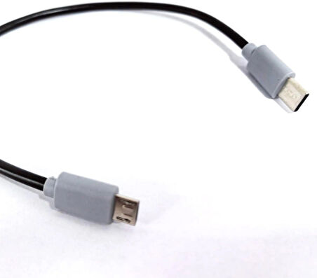 Coverzone Type-C to Mikro USB Kablosu, USB Tip C - Mikro B OTG Kablosu Erkek - Erkek Şarj Veri İletimi, 30 Santimetre Kablo (ZR796-30cm Kablo)