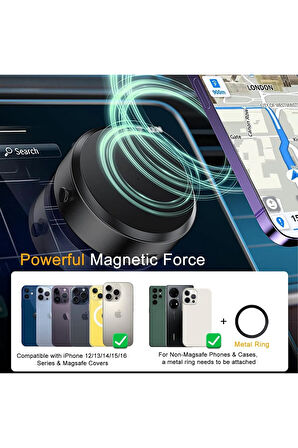 İphone Magsafe Uyumlu Kablosuz Telefon Tutucu Süper Güçlü Vakumlu Manyetik Tutucu X8q
