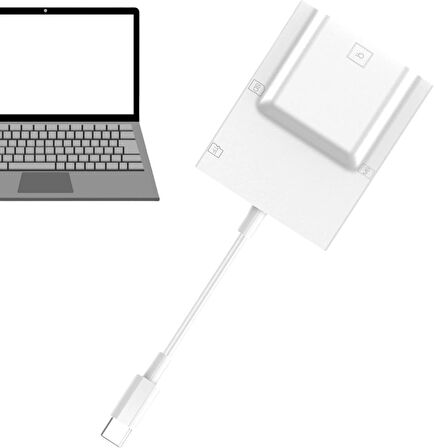 Coverzone Tip C Kart Okuyucu 50cm Kablo Uzunluğu Type-C Kablolu Çoklu Kart Okuyucu Card Reader CF Compact Flash, SD kart, micro SD TF Card Memory Stick USB C Card Reader (ZR780 - Type-C Kablo)