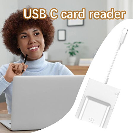 Coverzone Tip C Kart Okuyucu 50cm Kablo Uzunluğu Type-C Kablolu Çoklu Kart Okuyucu Card Reader CF Compact Flash, SD kart, micro SD TF Card Memory Stick USB C Card Reader (ZR780 - Type-C Kablo)