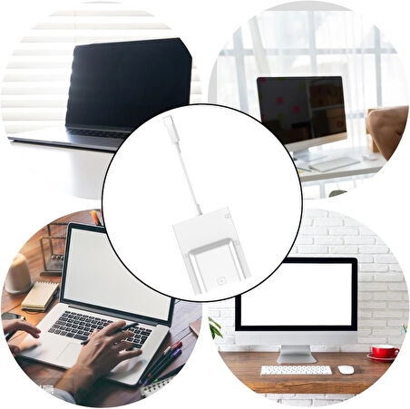 Coverzone Tip C Kart Okuyucu 50cm Kablo Uzunluğu Type-C Kablolu Çoklu Kart Okuyucu Card Reader CF Compact Flash, SD kart, micro SD TF Card Memory Stick USB C Card Reader (ZR780 - Type-C Kablo)
